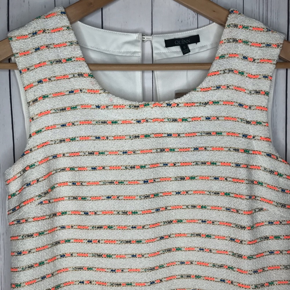 Francesca’s Quinn Size Small Ivory Shift Dress - Picture 3 of 9